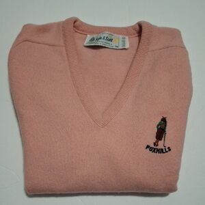 Lyle & Scott Soft Pink V-Neck Sweater